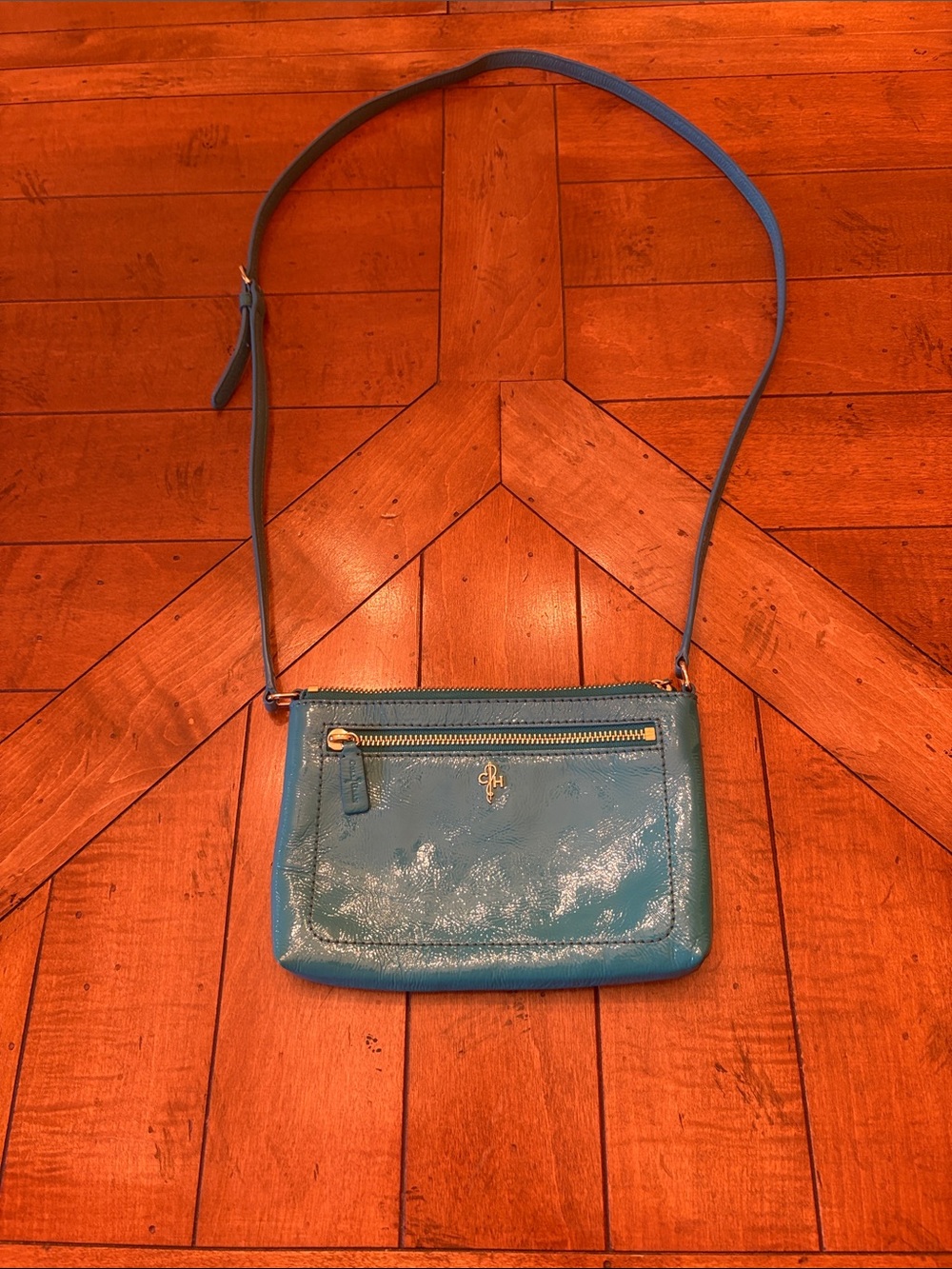 Cole Haan Teal Patent Leather Crossbody Bag